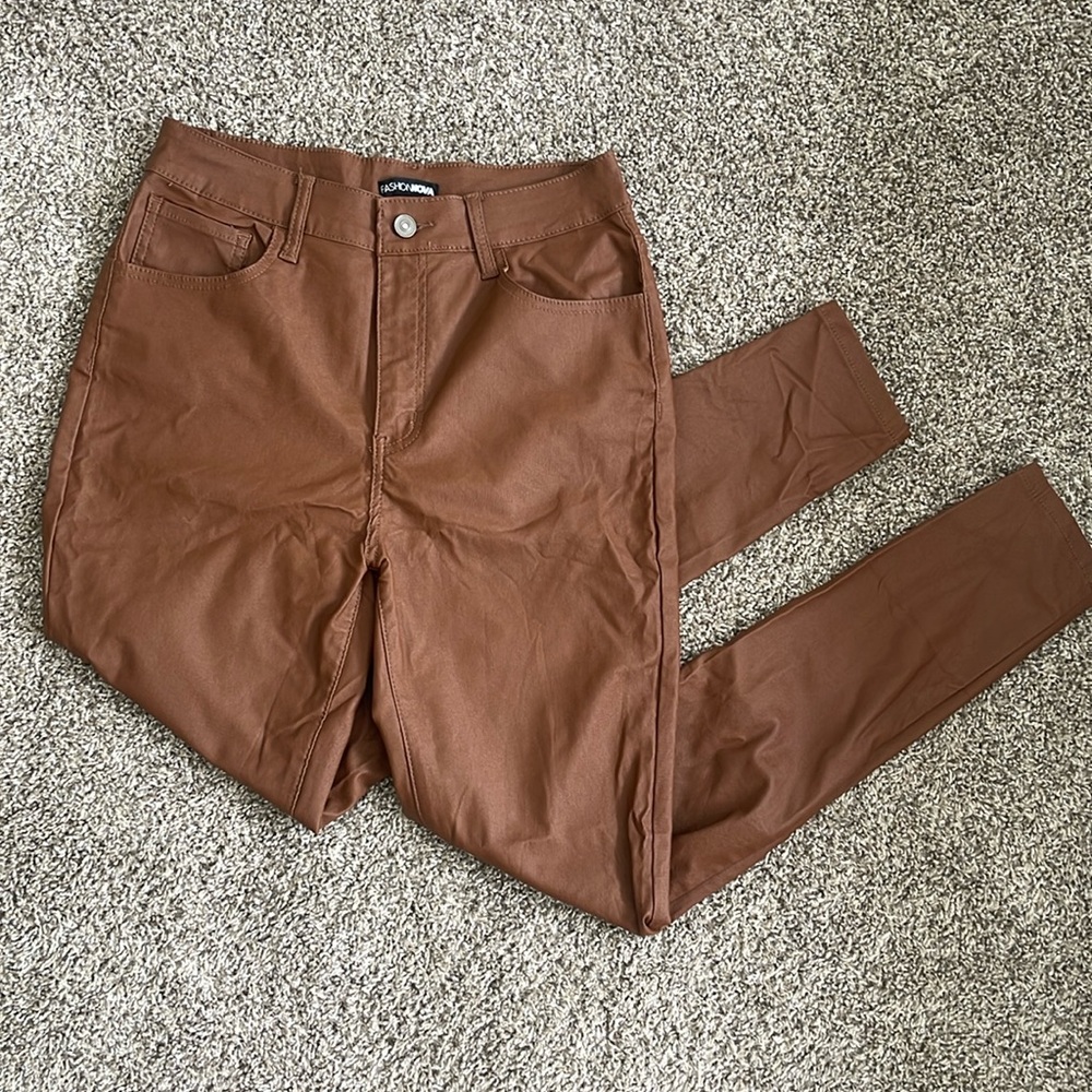 LAST CHANCE - Fashion Nova tan faux leather pants